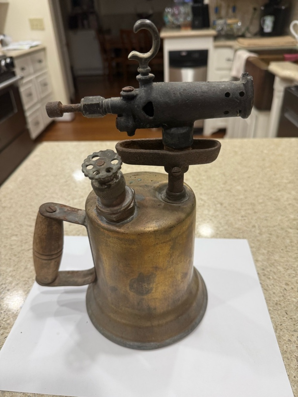 1920s - Brass Handheld Blow Torch - Brass/Gold Finish